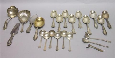 Appraisal: COLLECTION OF SILVER SPOONS AND LADLES Including a large spoon