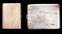 Appraisal: Pair of Sterling Silver Cigarette Cases Pair of sterling silver