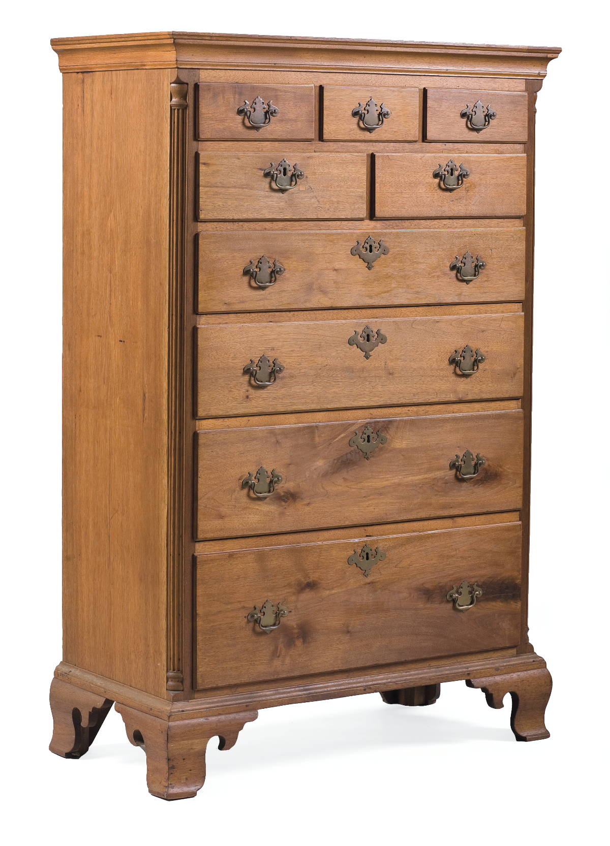 Appraisal: PENNSYLVANIA CHIPPENDALE WALNUT TALL CHEST OF DRAWERS The rectangular top