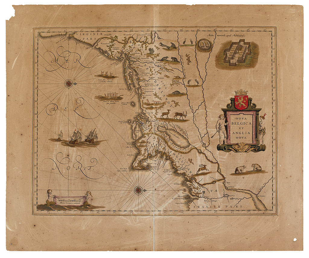 Appraisal: BLAEU WILLEM Nova Belgica et Anglia Nova Double-page engraved map