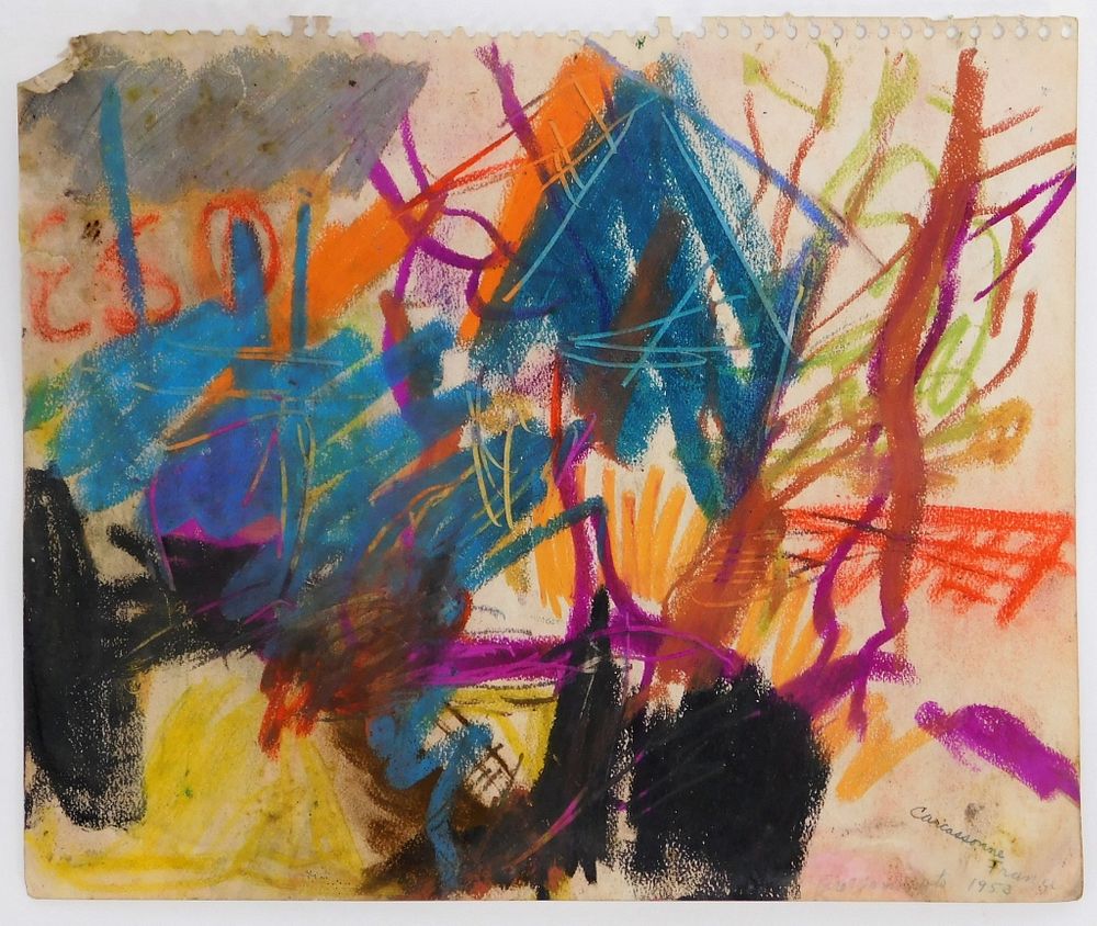 Appraisal: Taro Yamamoto Abstract Expression Pastel Drawing California Connecticut New York