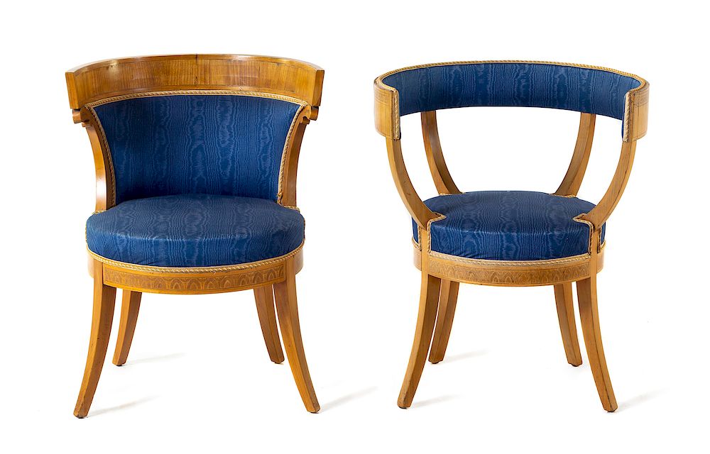 Appraisal: Two Biedermeier Chairs Two Biedermeier Chairs Mid- th Century Height