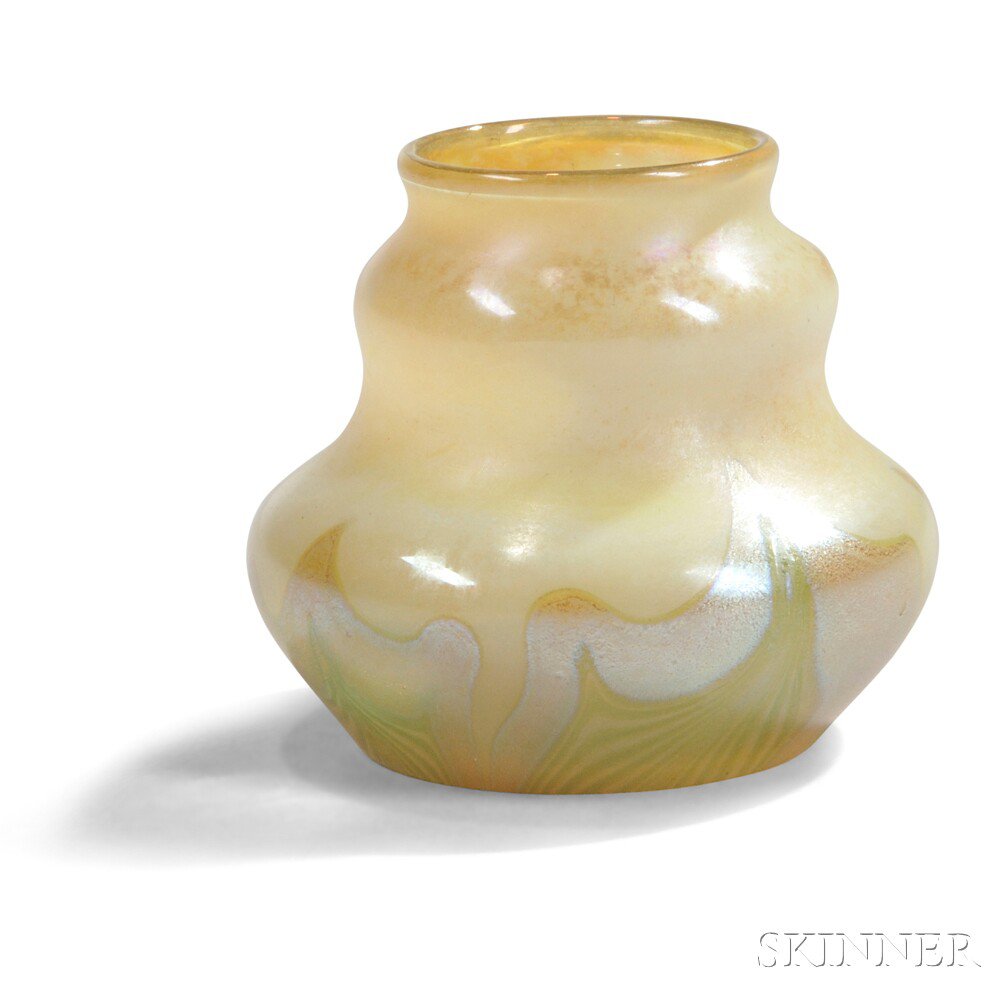 Appraisal: Louis C Tiffany Decorated Favrile Small Vase Art glass New