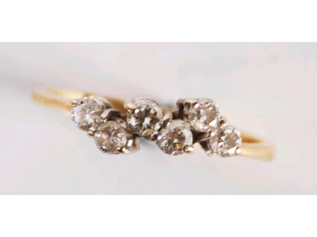 Appraisal: ct GOLD RING set with six tiny diamonds each of