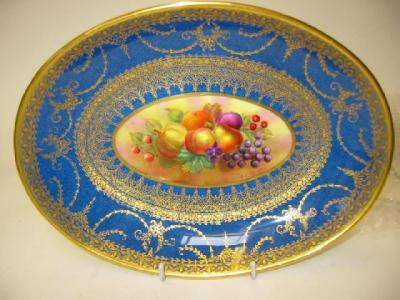 Appraisal: A CRESCENT CHINA OVAL DISH painted with a still life