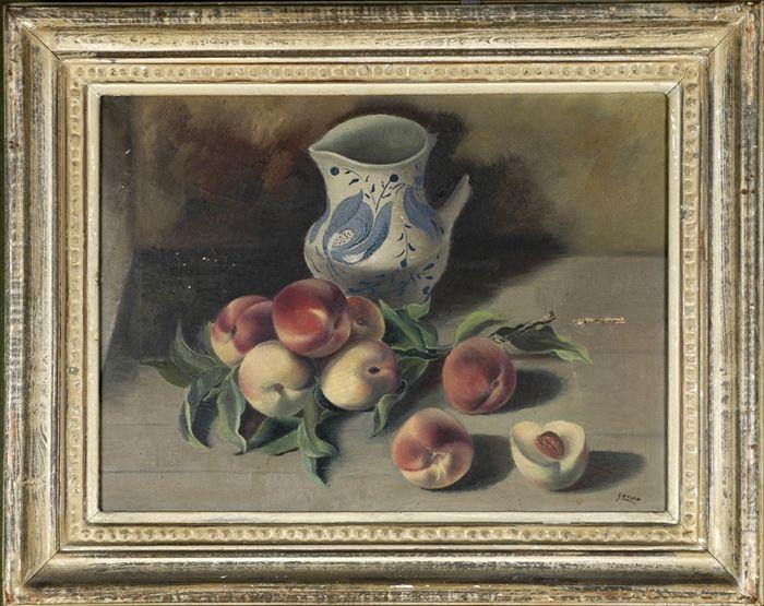 Appraisal: Emile Ganso American - Still Life with Peaches and Broken