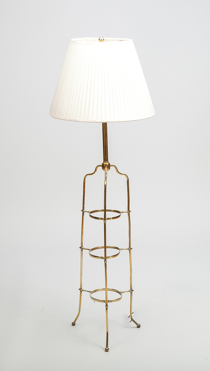 Appraisal: English Brass Three-Tier Cake Stand Mounted as a Lamp ft