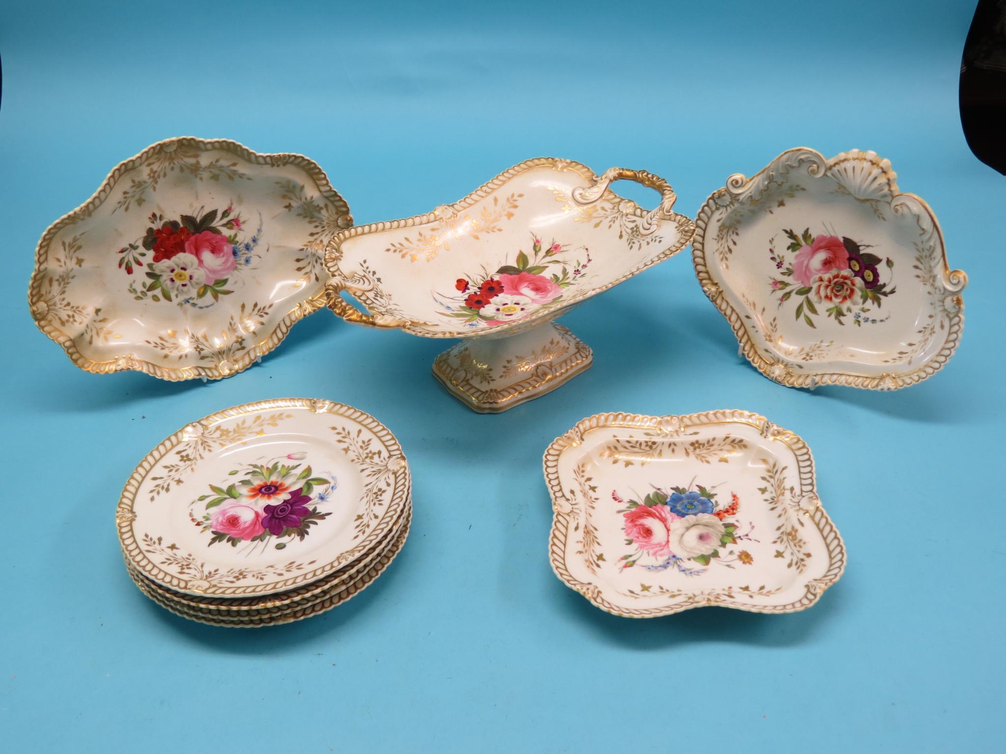 Appraisal: An early th century Chamberlain's Worcester dessert service seventeen pieces