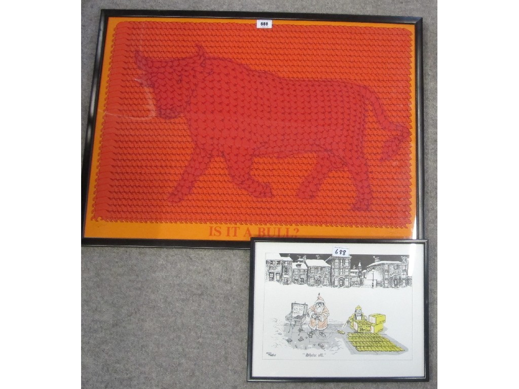 Appraisal: Limited Edition print 'Is it a Bull ' signed and