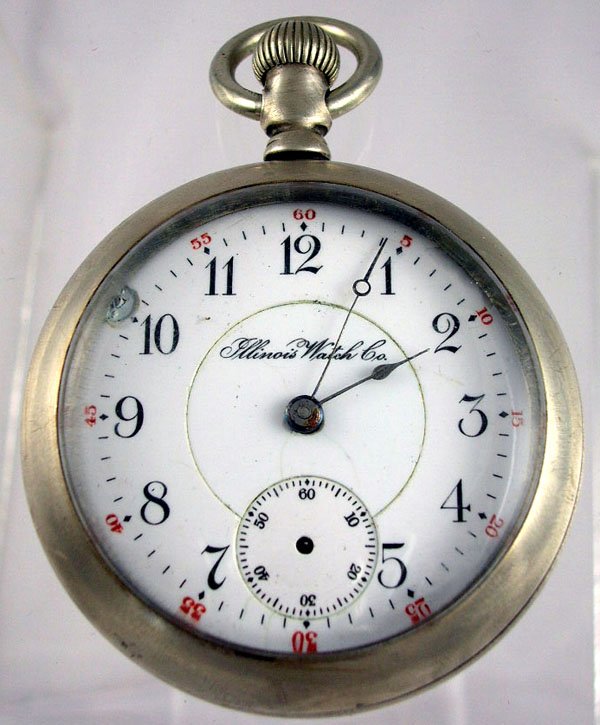 Appraisal: Illinois Lakeshore pocketwatch circa size open face screwback lever set