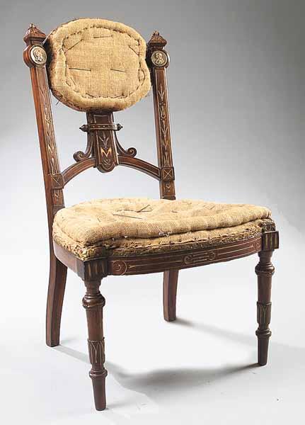 Appraisal: An American Egyptian Revival Rosewood Gilt-Incised and Bronze-Mounted Side Chair