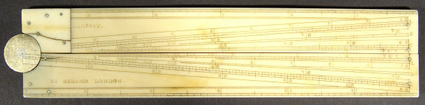 Appraisal: th Century folding ivory rule by Elliott London cm in