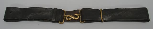 Appraisal: Confederate brass snake buckle on period belt Unit measures in