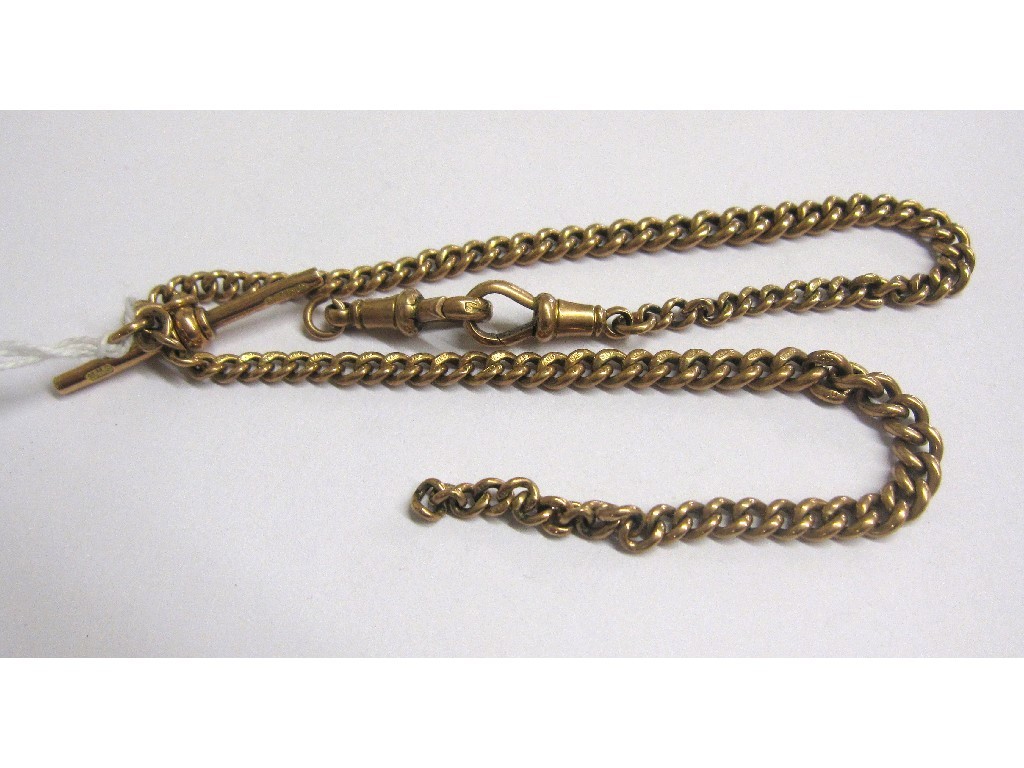 Appraisal: Nine carat rose gold graduating curb link Albert chain Approx