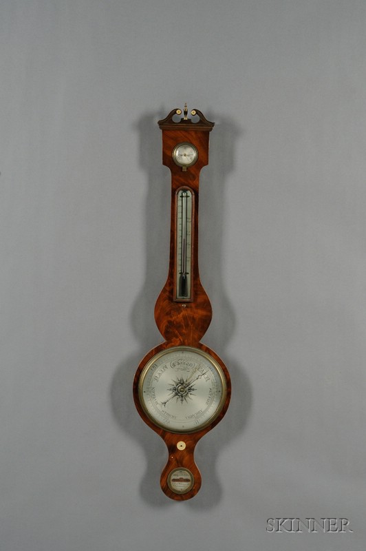 Appraisal: George III Style Mahogany Wheel Barometer mid- th century swan's