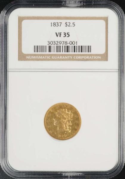 Appraisal: Classic Head Quarter Eagle Gold VF Description Graded by NGC