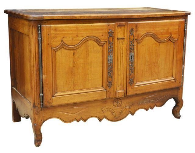 Appraisal: French Louis XV period fruitwood sideboard th c having a