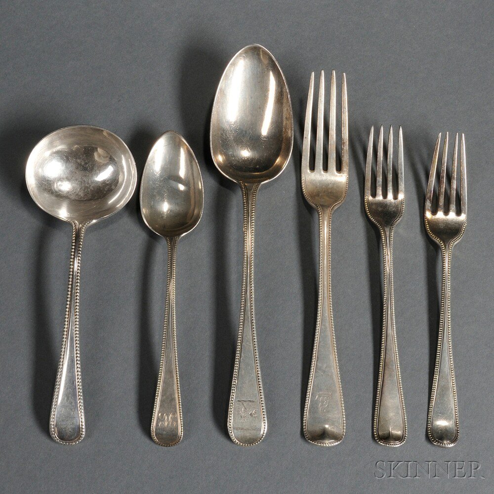 Appraisal: Assembled British Sterling Silver Flatware Service most London several Dublin