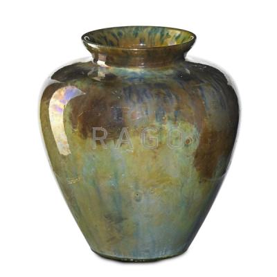 Appraisal: T A BROUWER MIDDLE LANE Flame-painted vase Condition Report