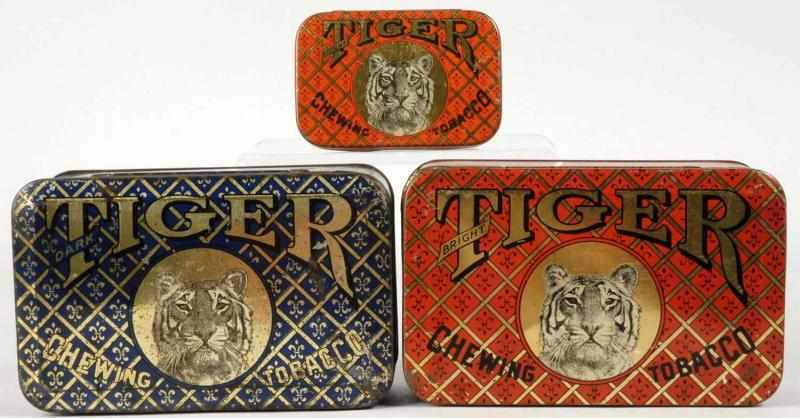 Appraisal: Lot of Tiger Chewing Tobacco Tins Description Two large and