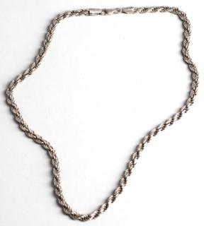 Appraisal: Sterling Silver Rope Necklace Marked Italy on clasp diameter Approx