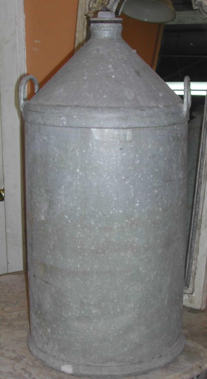 Appraisal: Large Galvanized Metal Lavender Container late th century the top