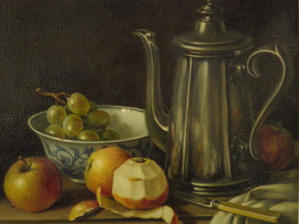 Appraisal: Constance Cooper thC Still life with applesoil on canvassigned cm