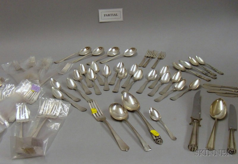 Appraisal: Group of Various Sterling Coin and Silver Plated Flatware mostly