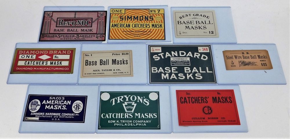 Appraisal: American Baseball Catcher's Mask Labels United States th Century Includes