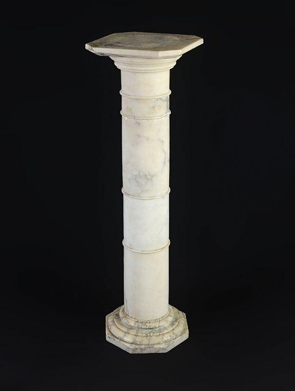 Appraisal: WHITE MARBLE PEDESTAL Separates into sections overall measures '' h