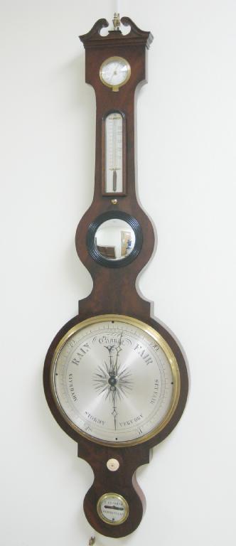 Appraisal: A th Century Barometer with circular silvered inch dial inscribed