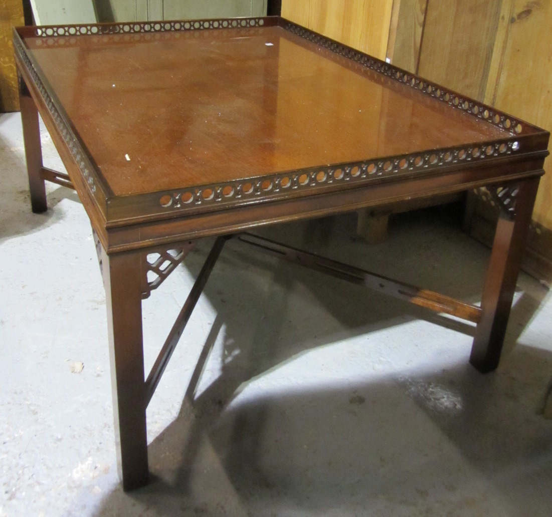 Appraisal: A th century mahogany rectangular coffee table of George III