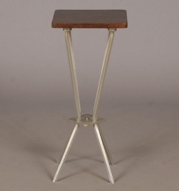 Appraisal: Art deco table stand polished metal legs H