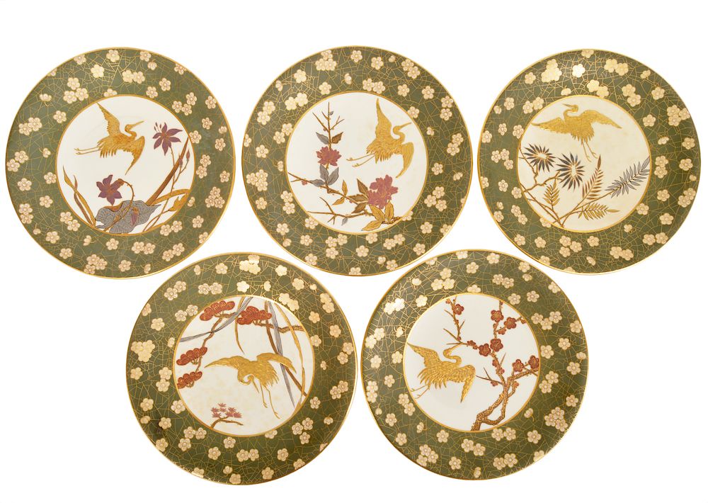 Appraisal: Antique Worcester Porcelain Plates for Tiffany antique Worcester Royal Porcelain