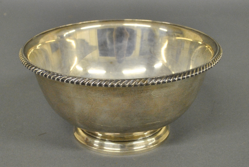 Appraisal: - Sterling silver monogrammed large bowl by Gorham h x