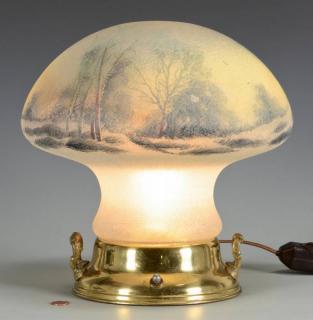 Appraisal: Pairpoint Mushroom Table Lamp Pairpoint table lamp with mushroom-shaped chipped