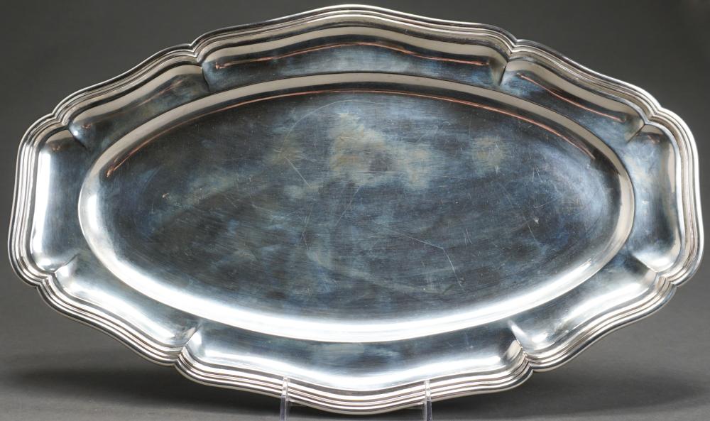 Appraisal: Czechoslovakian -Silver Elongated Quatrefoil Platter - L in cm ozt