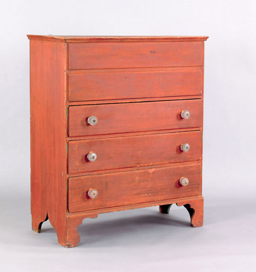 Appraisal: New England pine mule chest early th c the lift