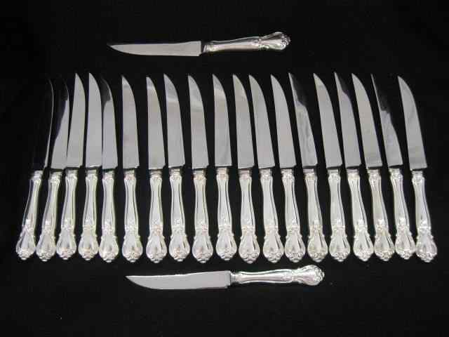 Appraisal: Sterling Silver Steak Knives by Web '' long excellent