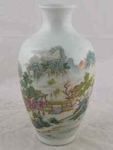 Appraisal: A Chinese vase with river landscape scene in the famille