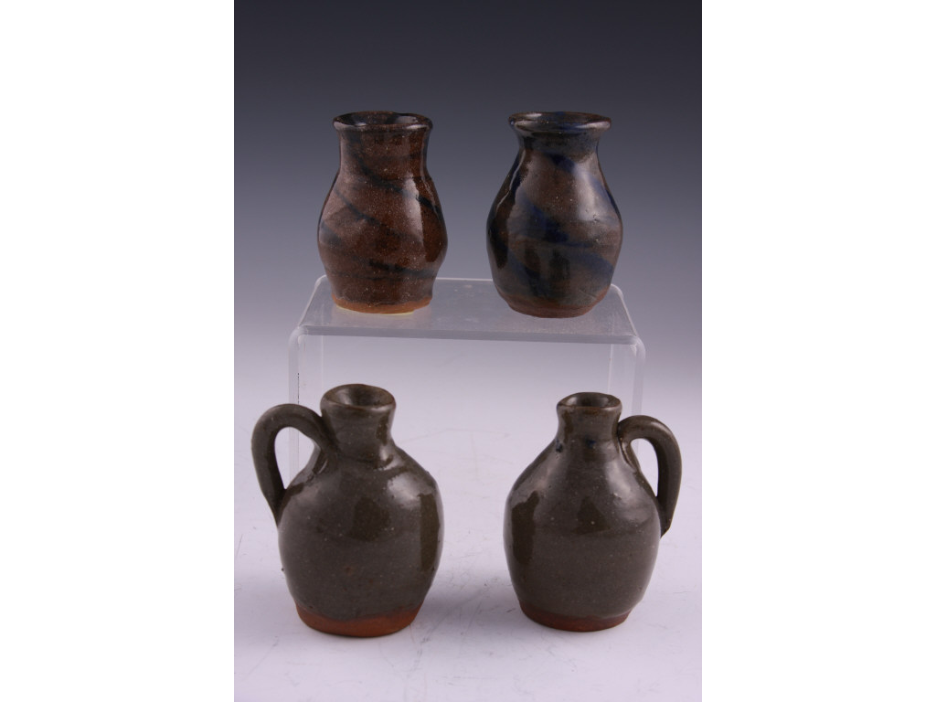 Appraisal: NC Pottery Burlon Craig Four Miniatures the lot consists of