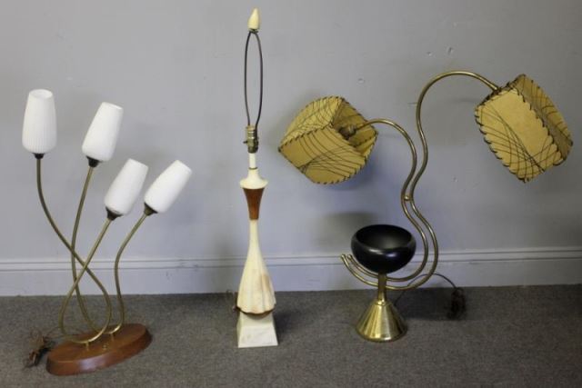 Appraisal: Midcentury Table Lamp Lot Includes a French light table lamp