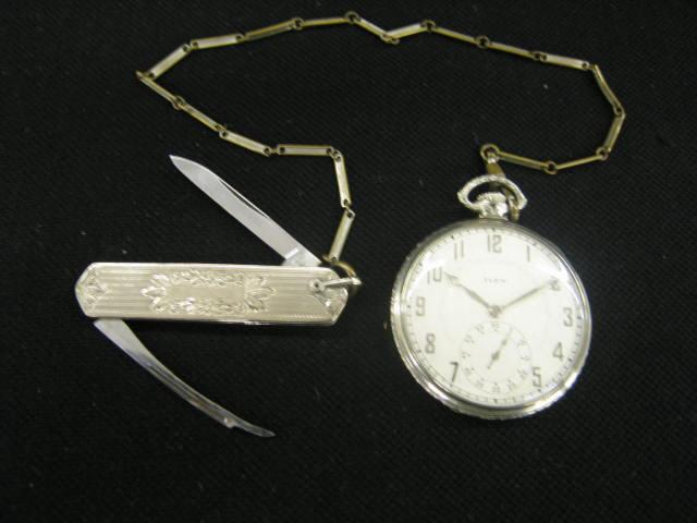 Appraisal: Elgin Pocketwatch Streamline Model jewel open face deco style k