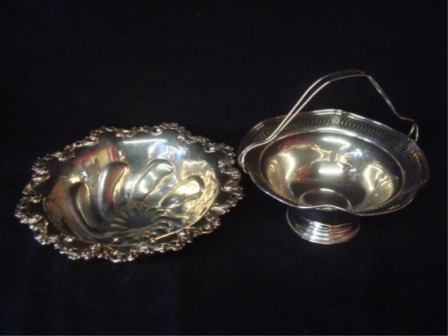 Appraisal: Pieces Of Sterling Silver bowl and handled bowl From a