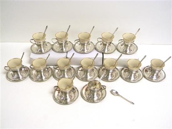 Appraisal: STERLING International Silver sterling demitasse set ''Royal Danish'' with sterling