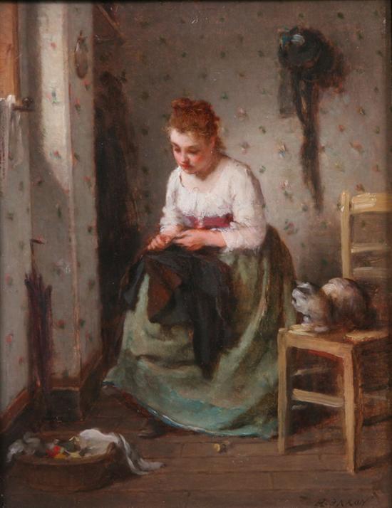 Appraisal: HENRI CHARLES ANTOINE BARON French - THE SEAMSTRESS WITH HER