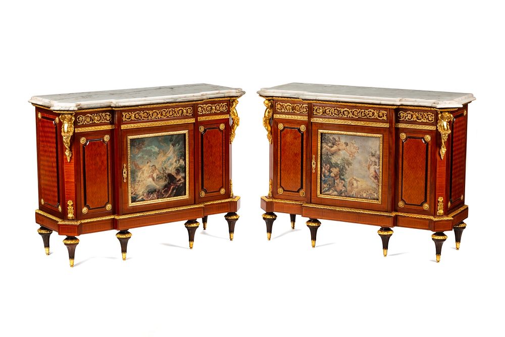 Appraisal: A Pair of Louis XVI Style Gilt Bronze and Porcelain