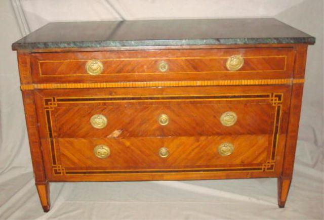 Appraisal: th Cent Italian Commode with Marble Top drawer With inlay