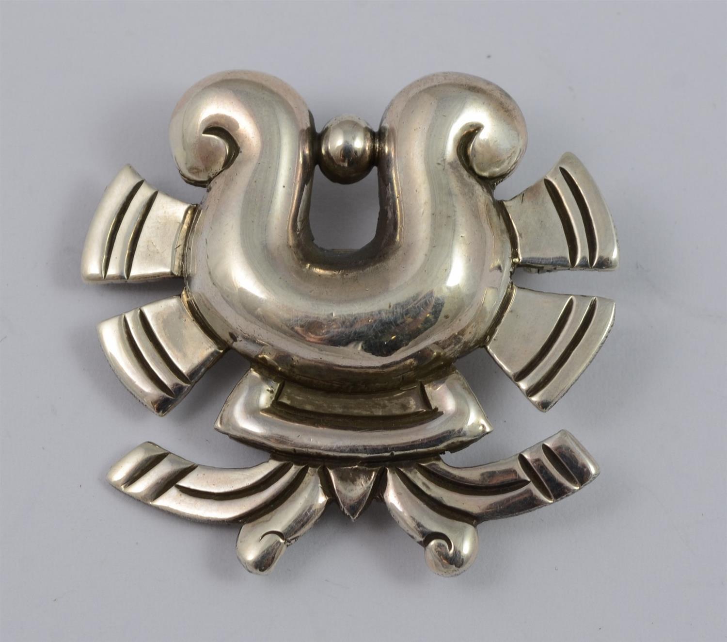 Appraisal: William Spratling Sterling Silver Brooch - wide TO