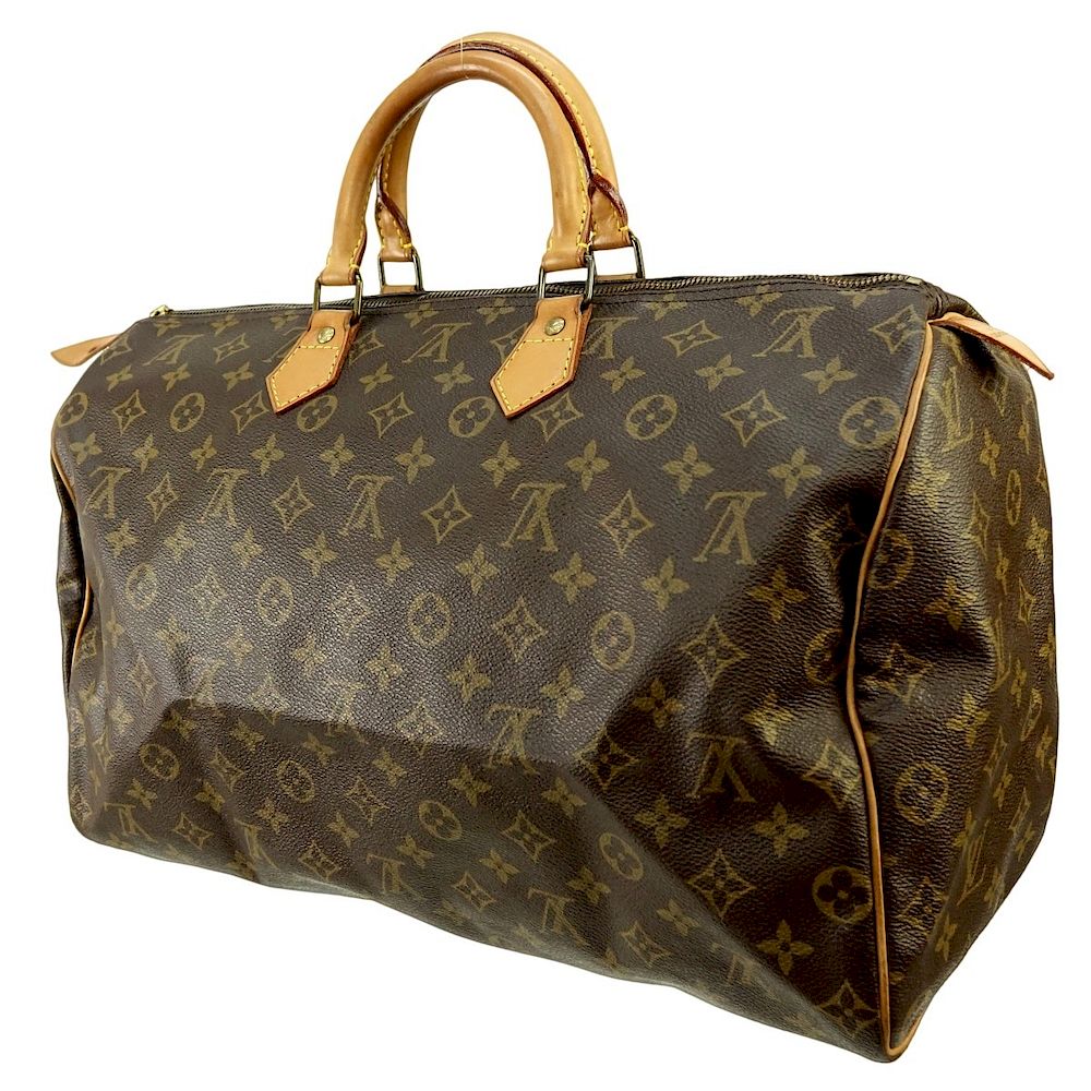 Appraisal: Louis Vuitton Brown Canvas Monogram Speedy Bag Louis Vuitton Brown